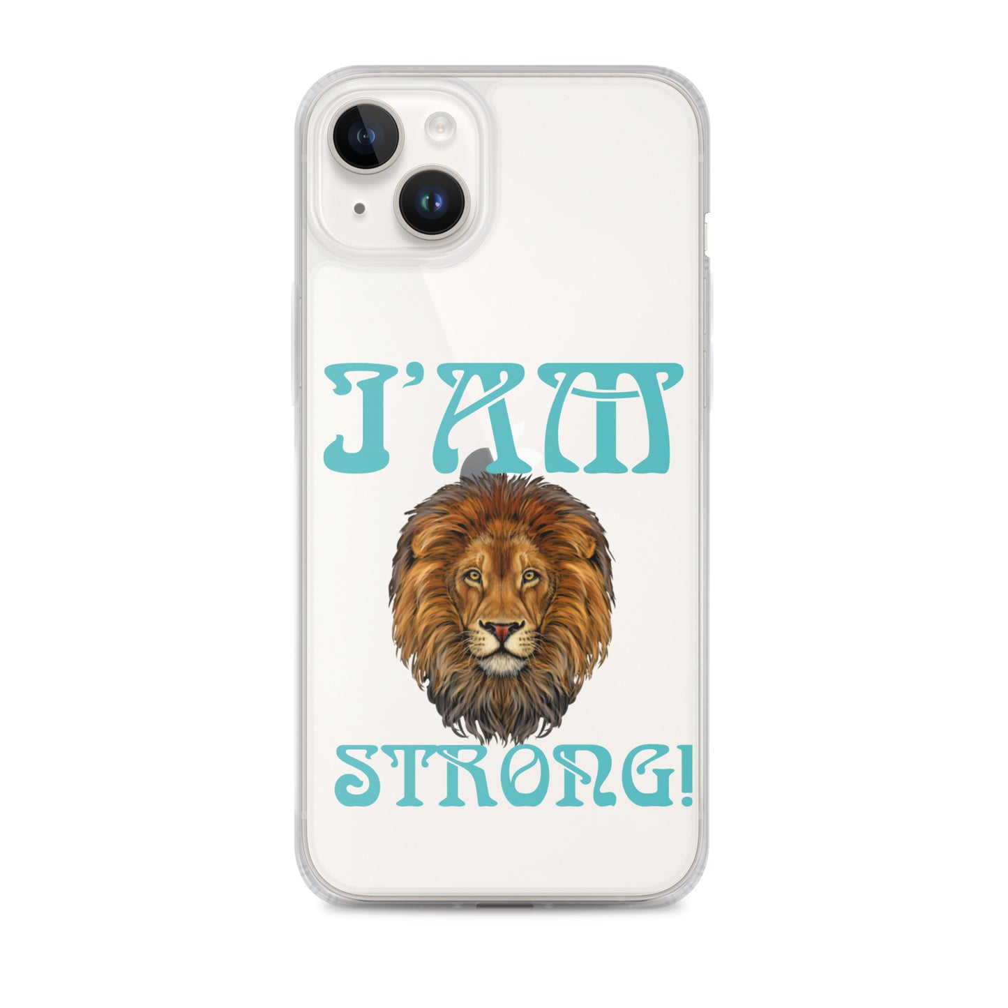 “I’AM STRONG!”Clear Case for iPhone® W/Mint Font