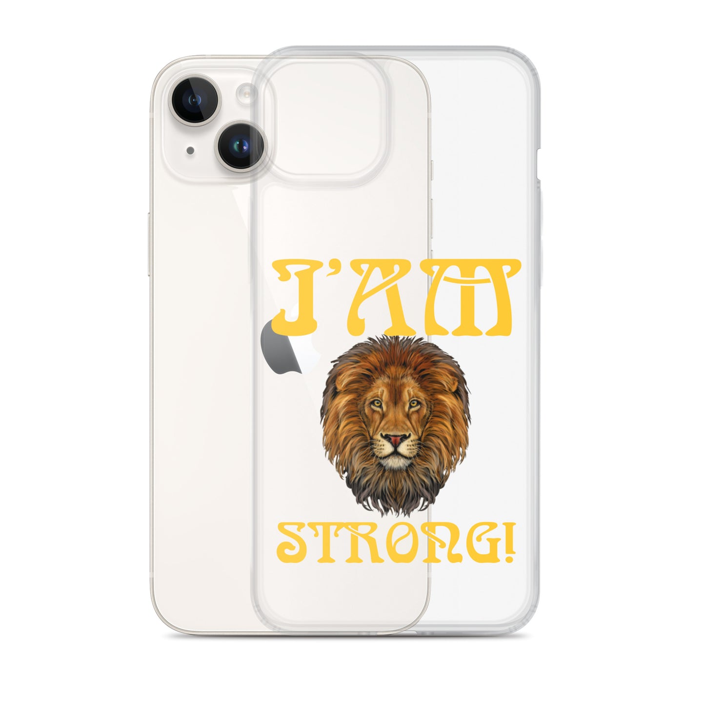 “I’AM STRONG!”Clear Case for iPhone® W/Yellow Font