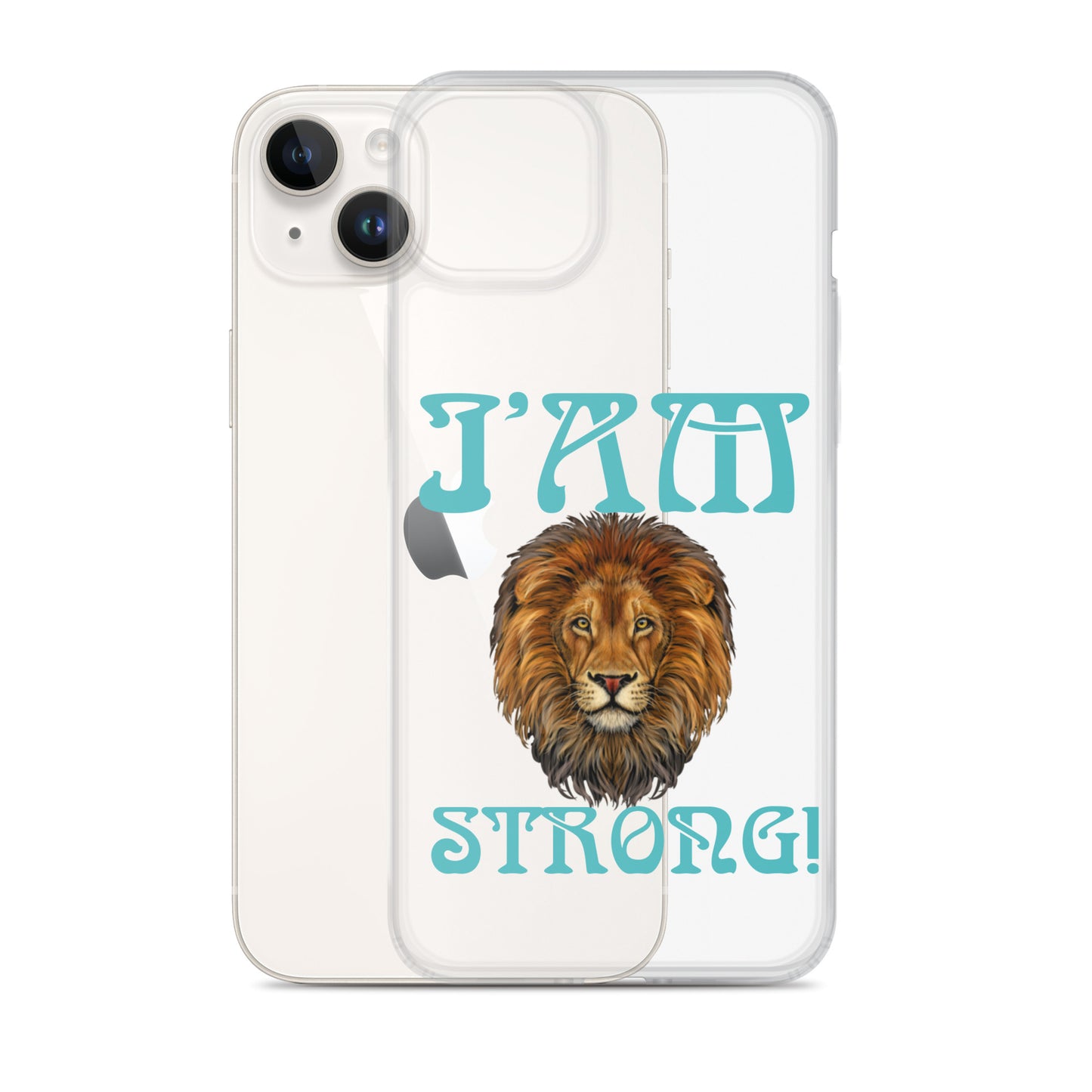 “I’AM STRONG!”Clear Case for iPhone® W/Mint Font