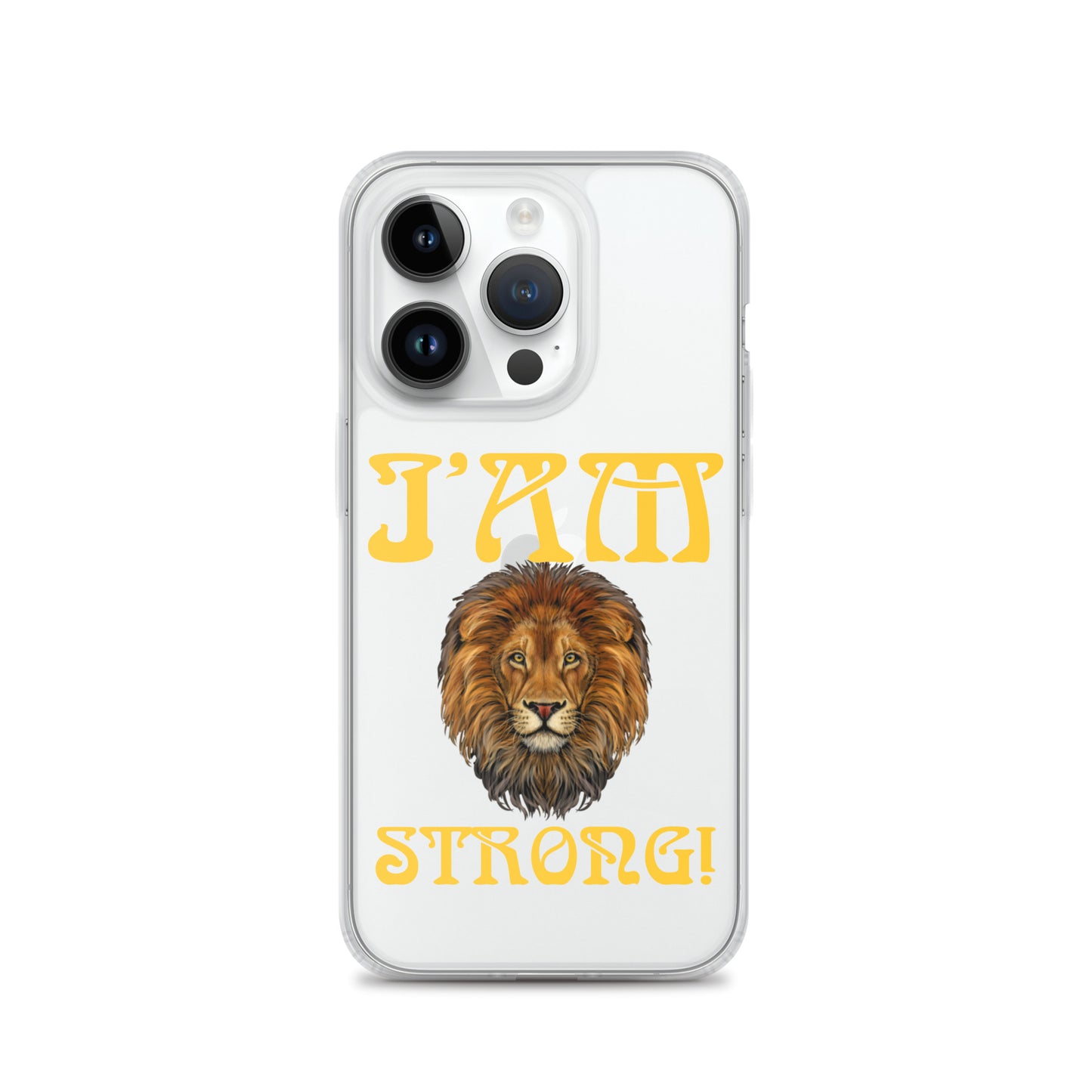 “I’AM STRONG!”Clear Case for iPhone® W/Yellow Font