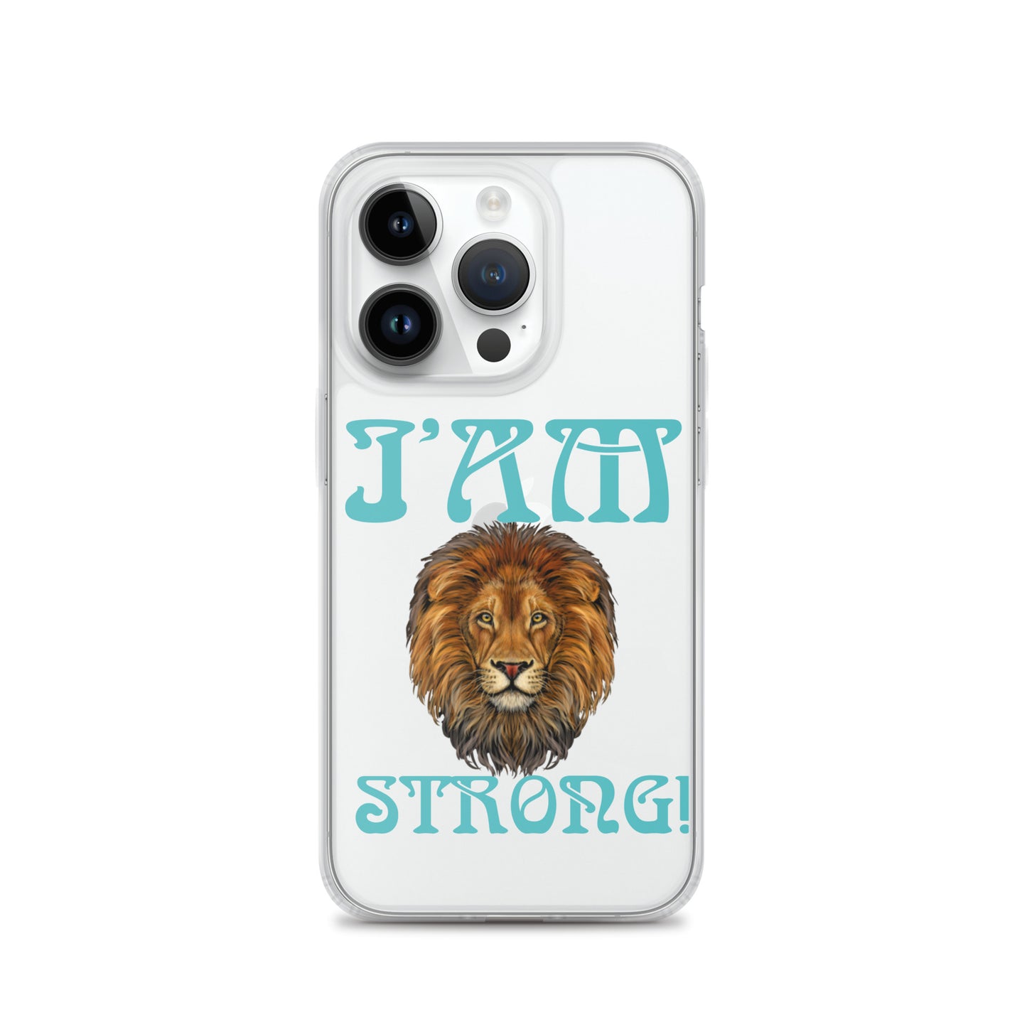 “I’AM STRONG!”Clear Case for iPhone® W/Mint Font