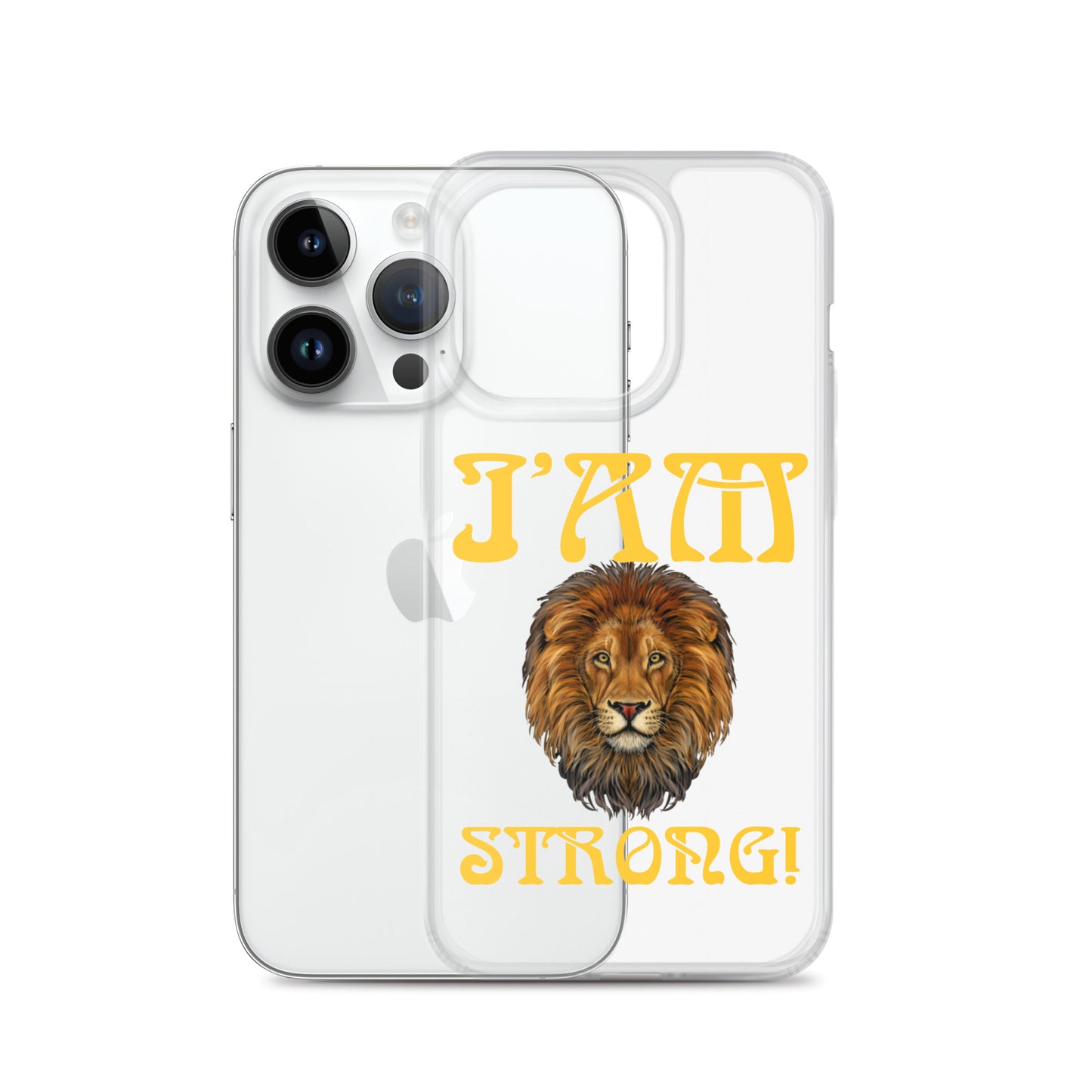 “I’AM STRONG!”Clear Case for iPhone® W/Yellow Font