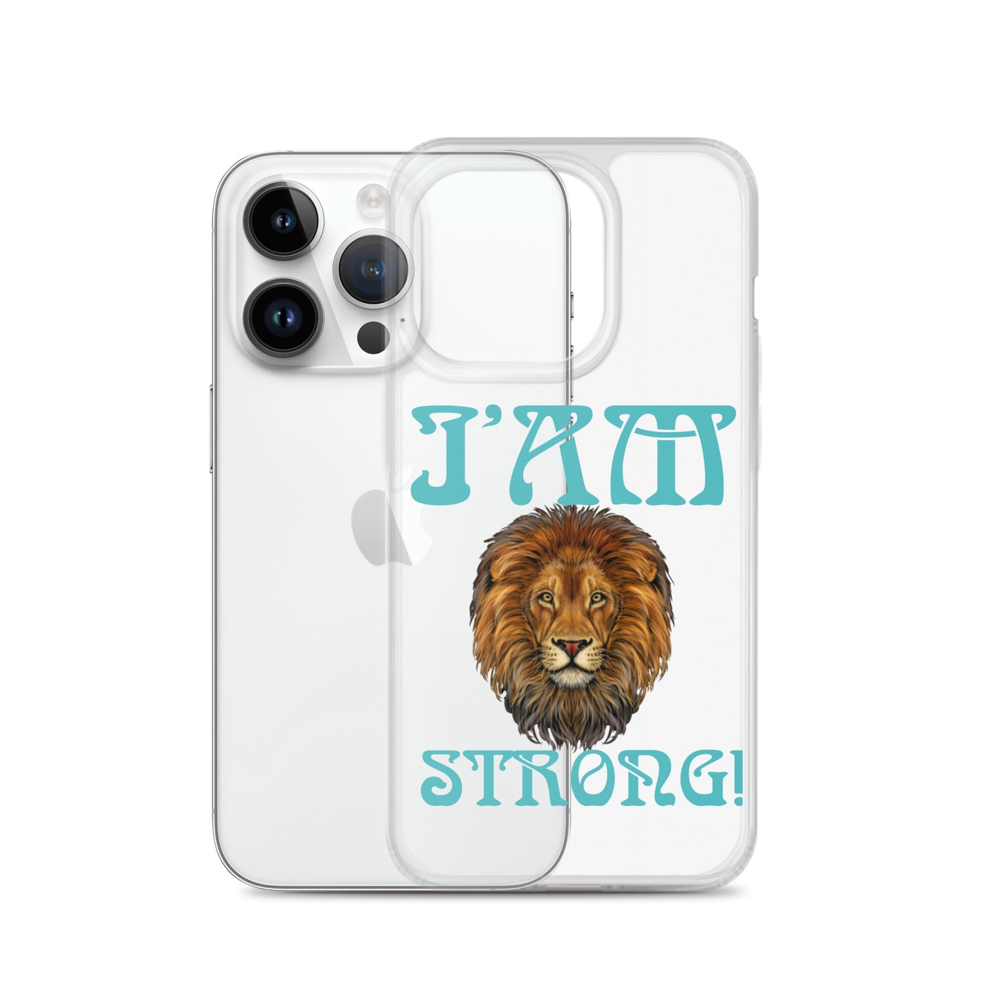 “I’AM STRONG!”Clear Case for iPhone® W/Mint Font