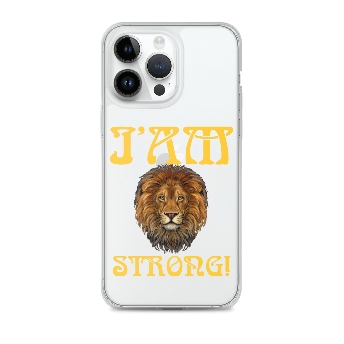 “I’AM STRONG!”Clear Case for iPhone® W/Yellow Font