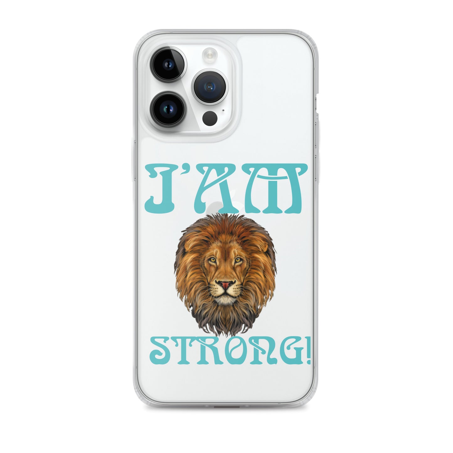 “I’AM STRONG!”Clear Case for iPhone® W/Mint Font