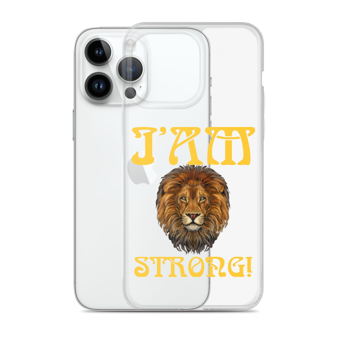 “I’AM STRONG!”Clear Case for iPhone® W/Yellow Font