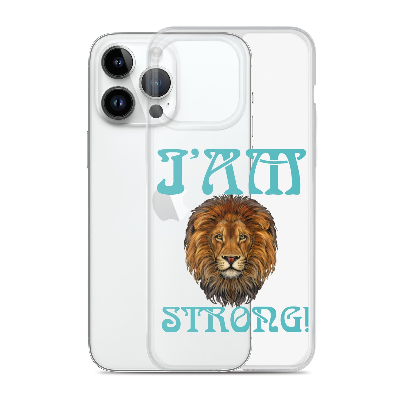 “I’AM STRONG!”Clear Case for iPhone® W/Mint Font