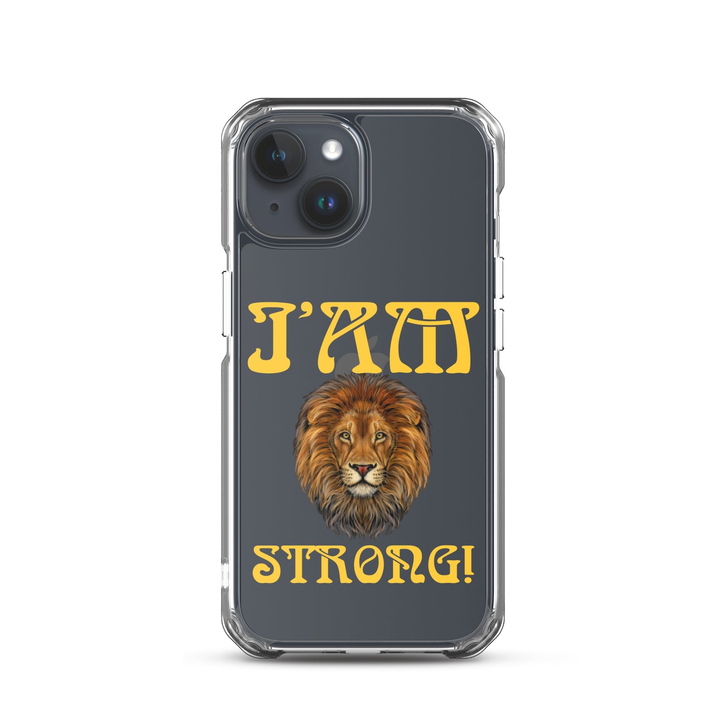 “I’AM STRONG!”Clear Case for iPhone® W/Yellow Font