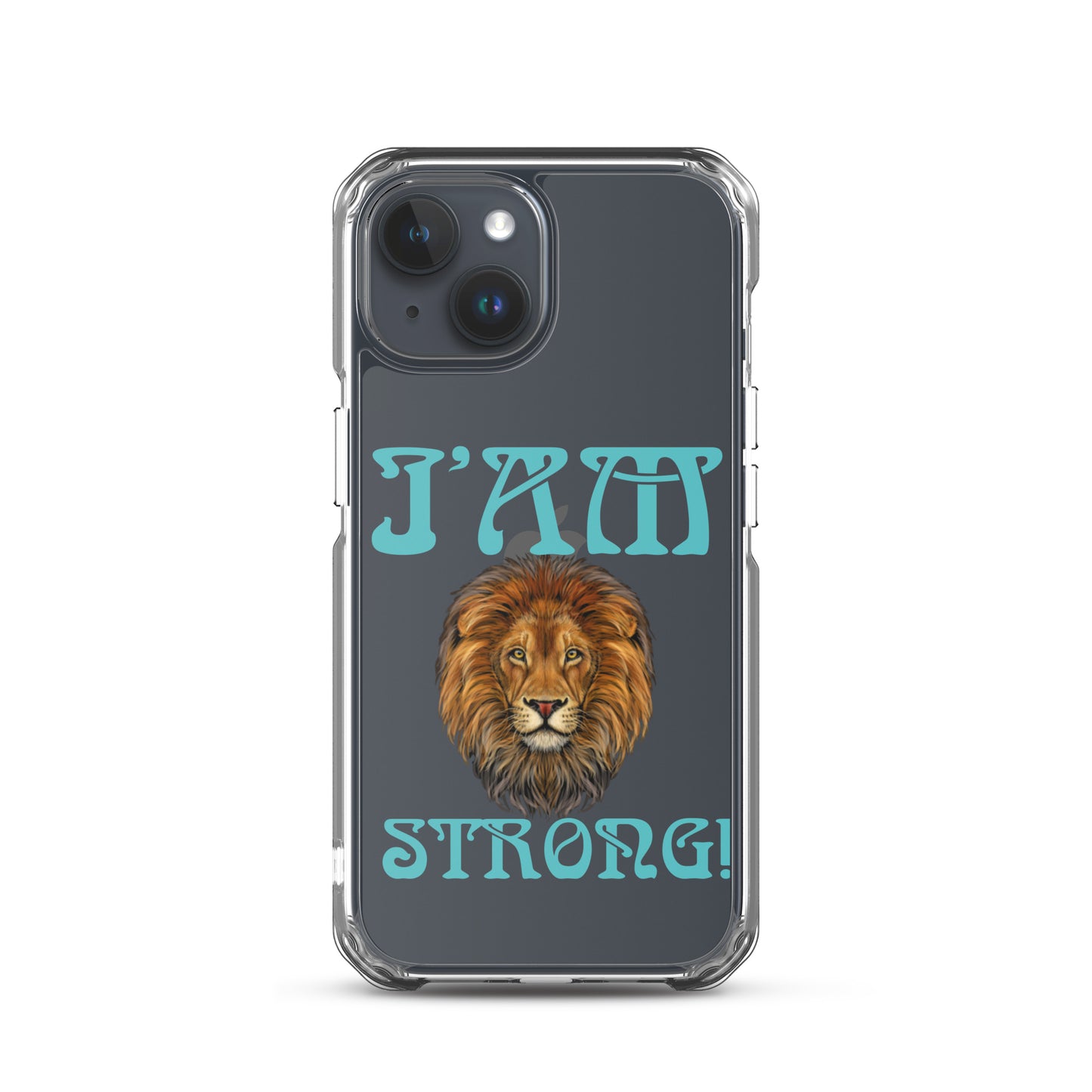 “I’AM STRONG!”Clear Case for iPhone® W/Mint Font