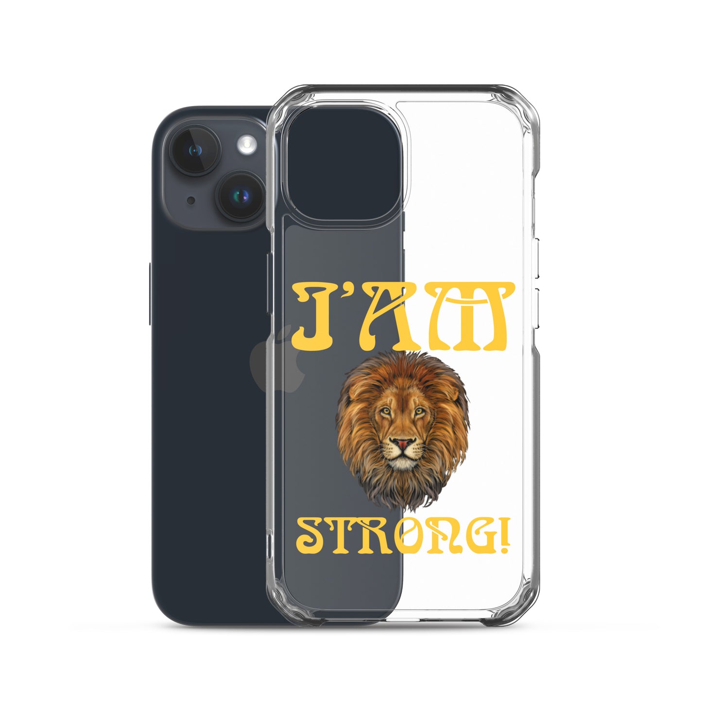 “I’AM STRONG!”Clear Case for iPhone® W/Yellow Font