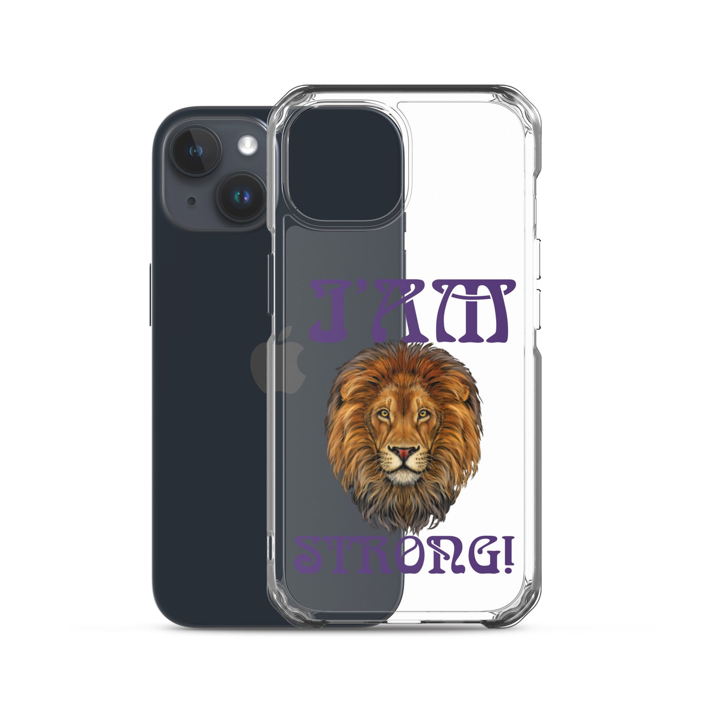 “I’AM STRONG!”Clear Case for iPhone® W/Purple Font