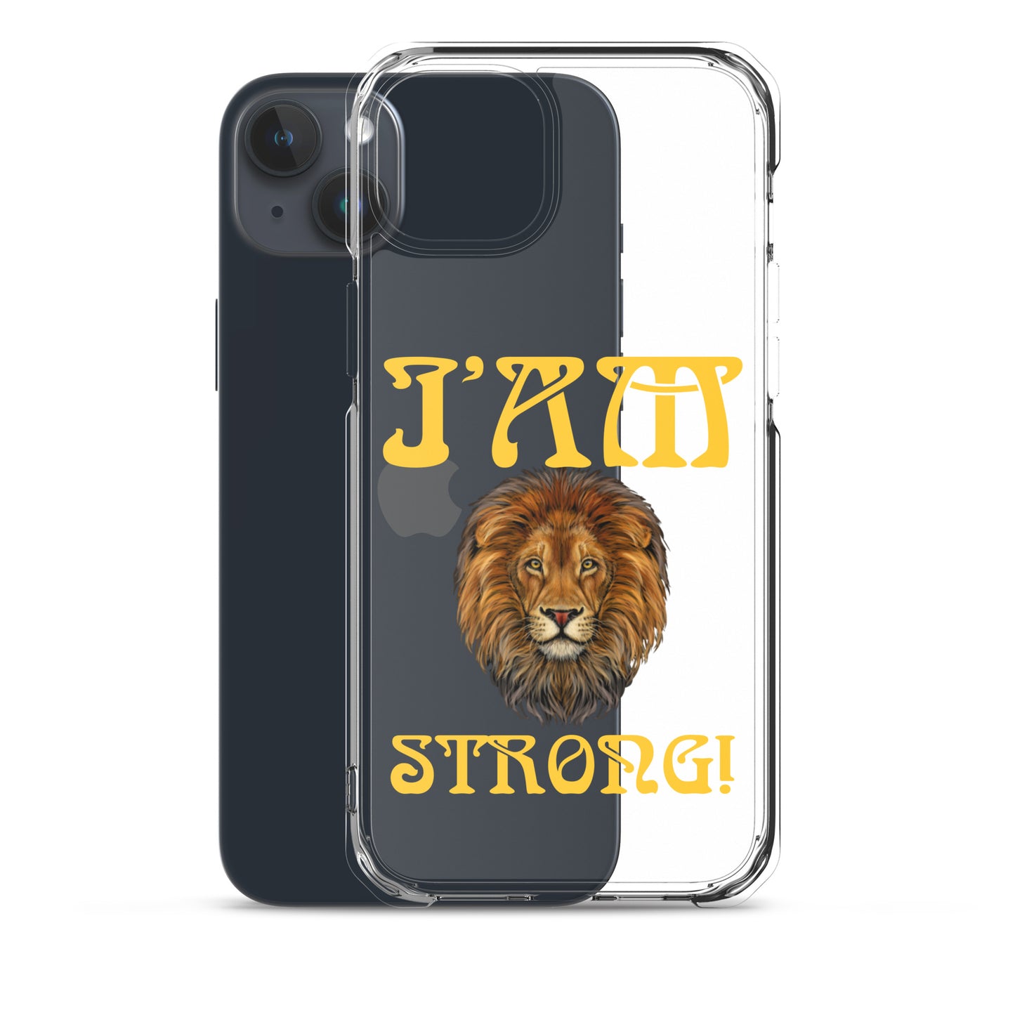 “I’AM STRONG!”Clear Case for iPhone® W/Yellow Font