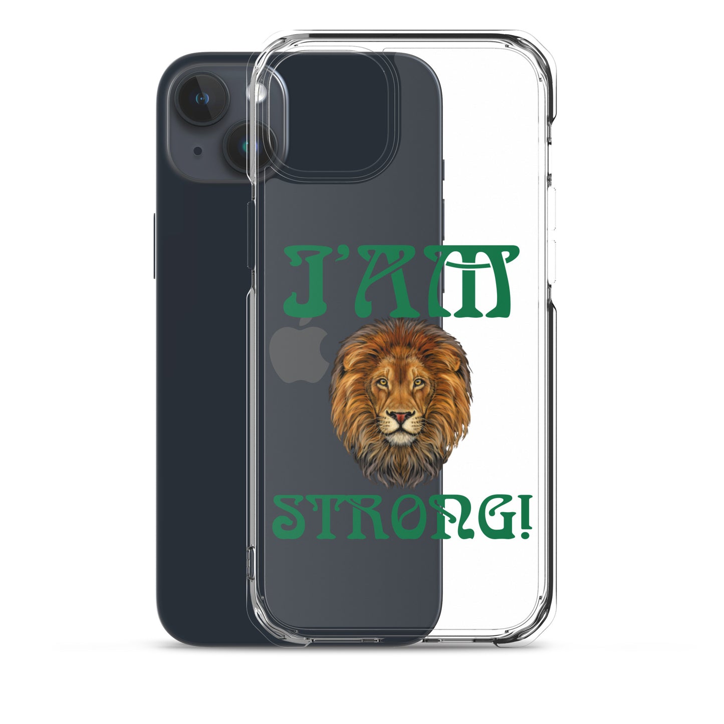 “I’AM STRONG!”Clear Case for iPhone® W/Green Font