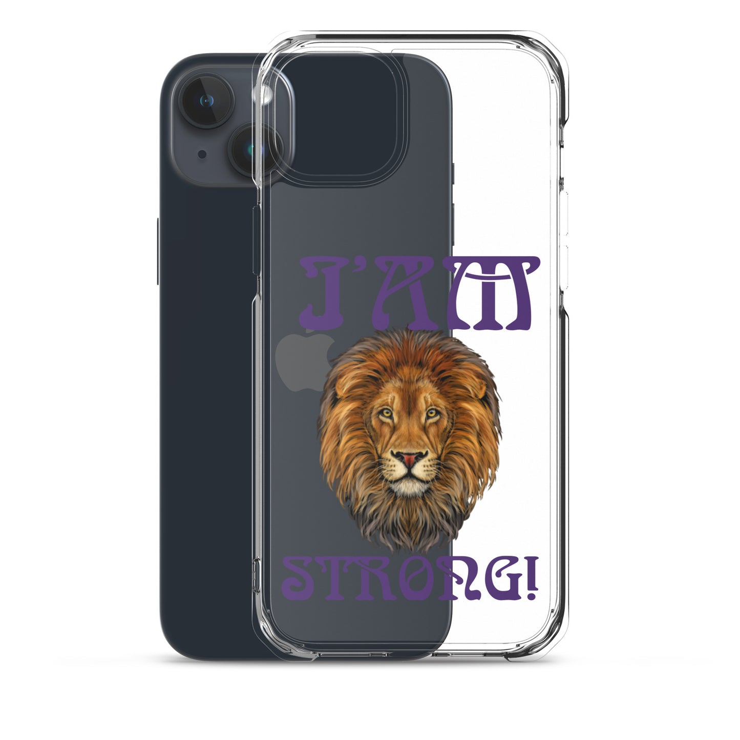 “I’AM STRONG!”Clear Case for iPhone® W/Purple Font