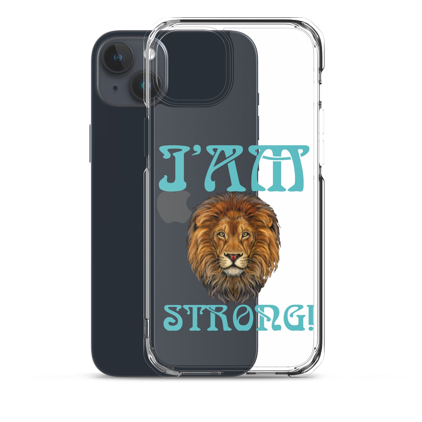 “I’AM STRONG!”Clear Case for iPhone® W/Mint Font