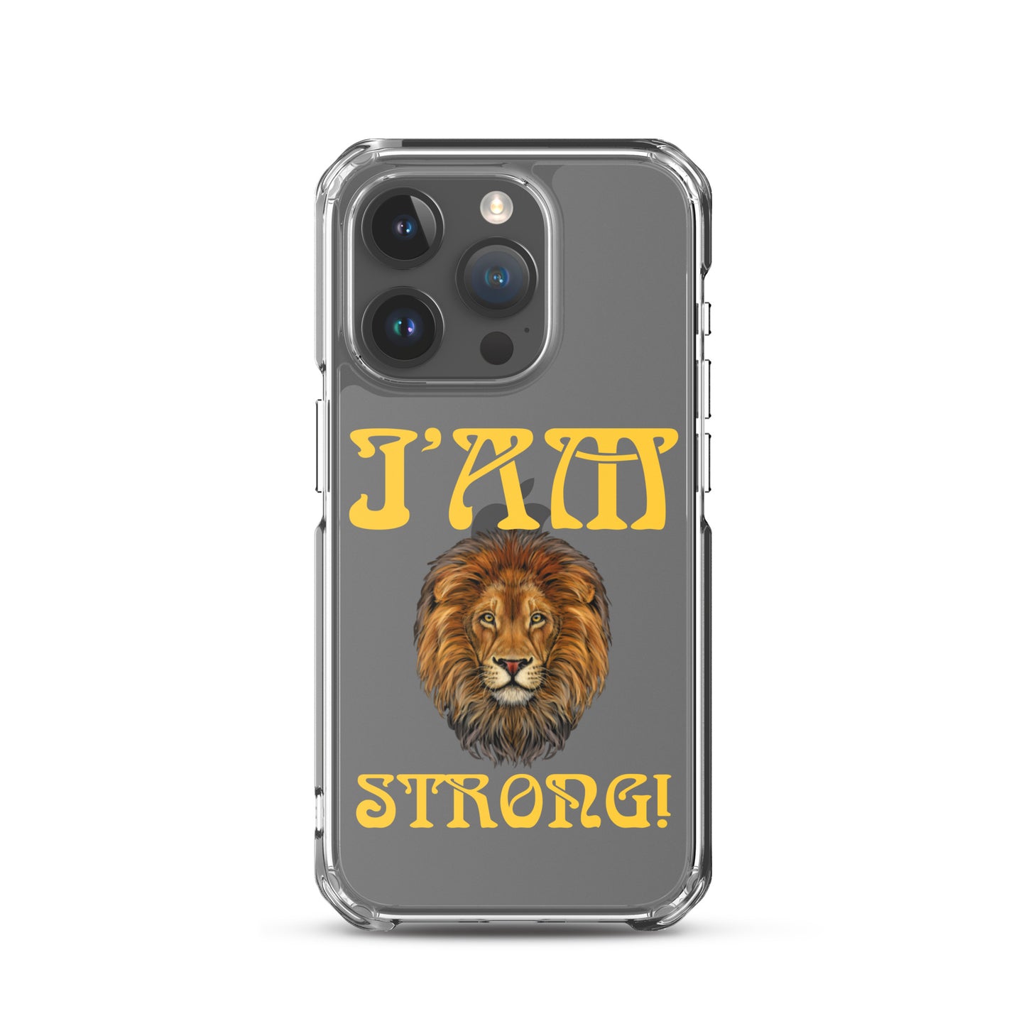 “I’AM STRONG!”Clear Case for iPhone® W/Yellow Font