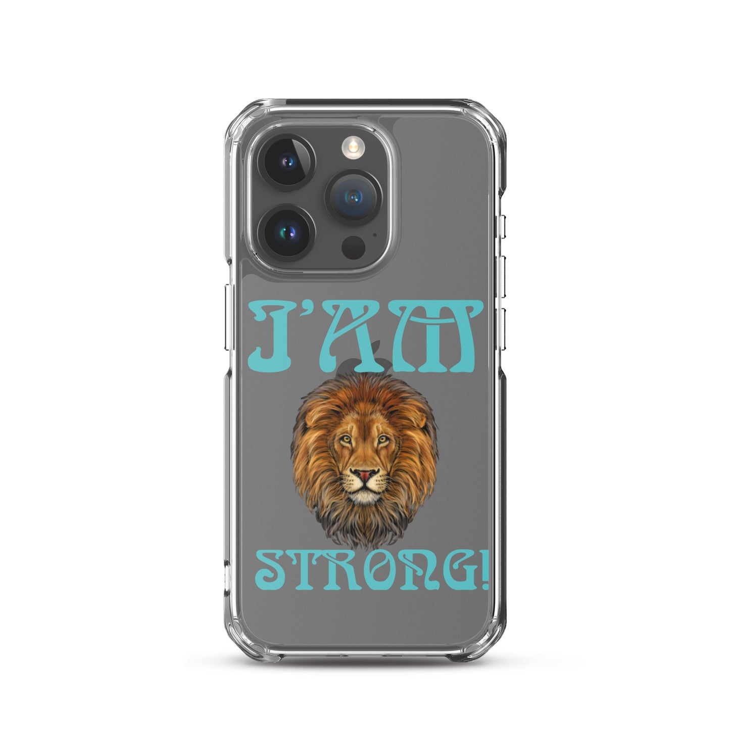 “I’AM STRONG!”Clear Case for iPhone® W/Mint Font