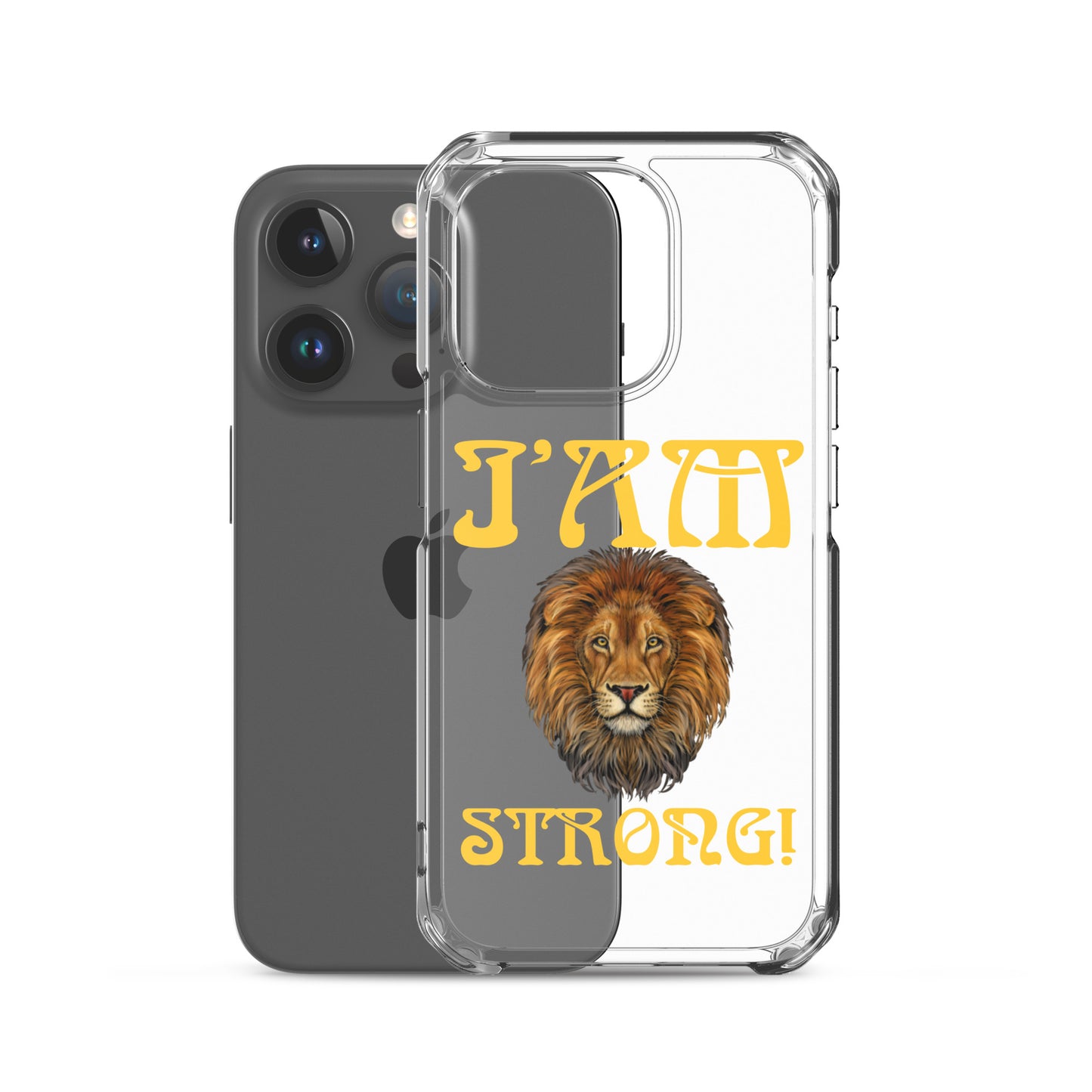 “I’AM STRONG!”Clear Case for iPhone® W/Yellow Font