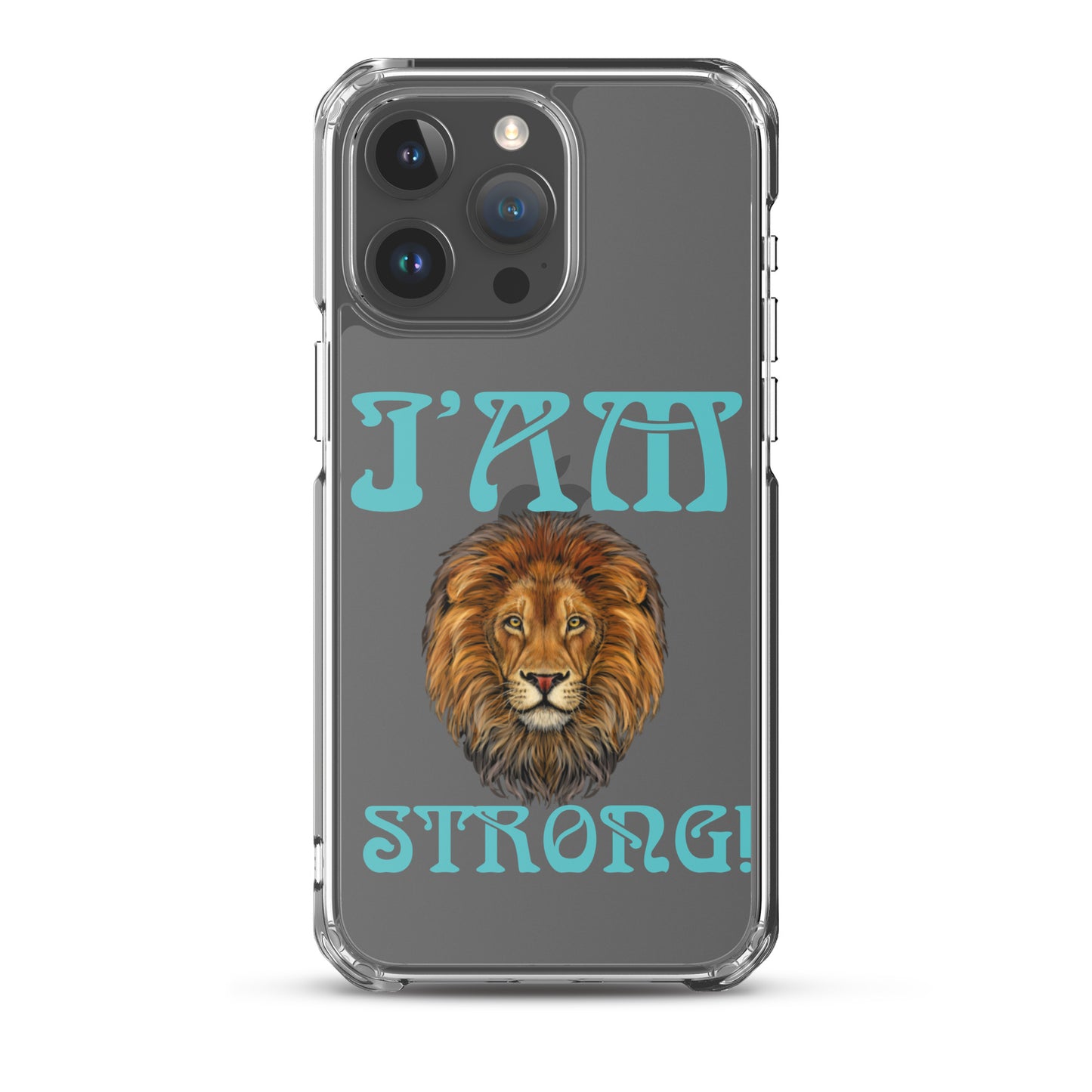 “I’AM STRONG!”Clear Case for iPhone® W/Mint Font