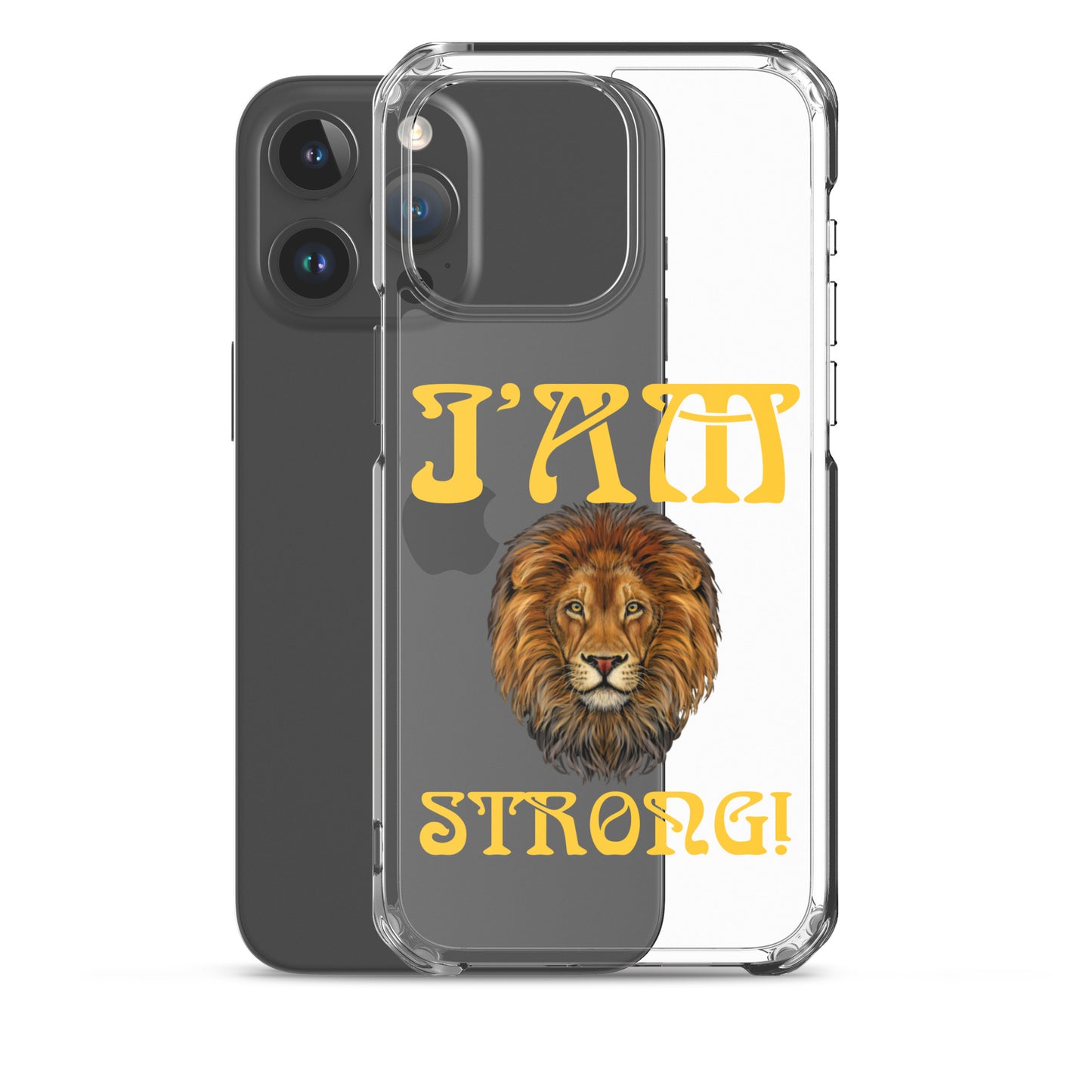 “I’AM STRONG!”Clear Case for iPhone® W/Yellow Font