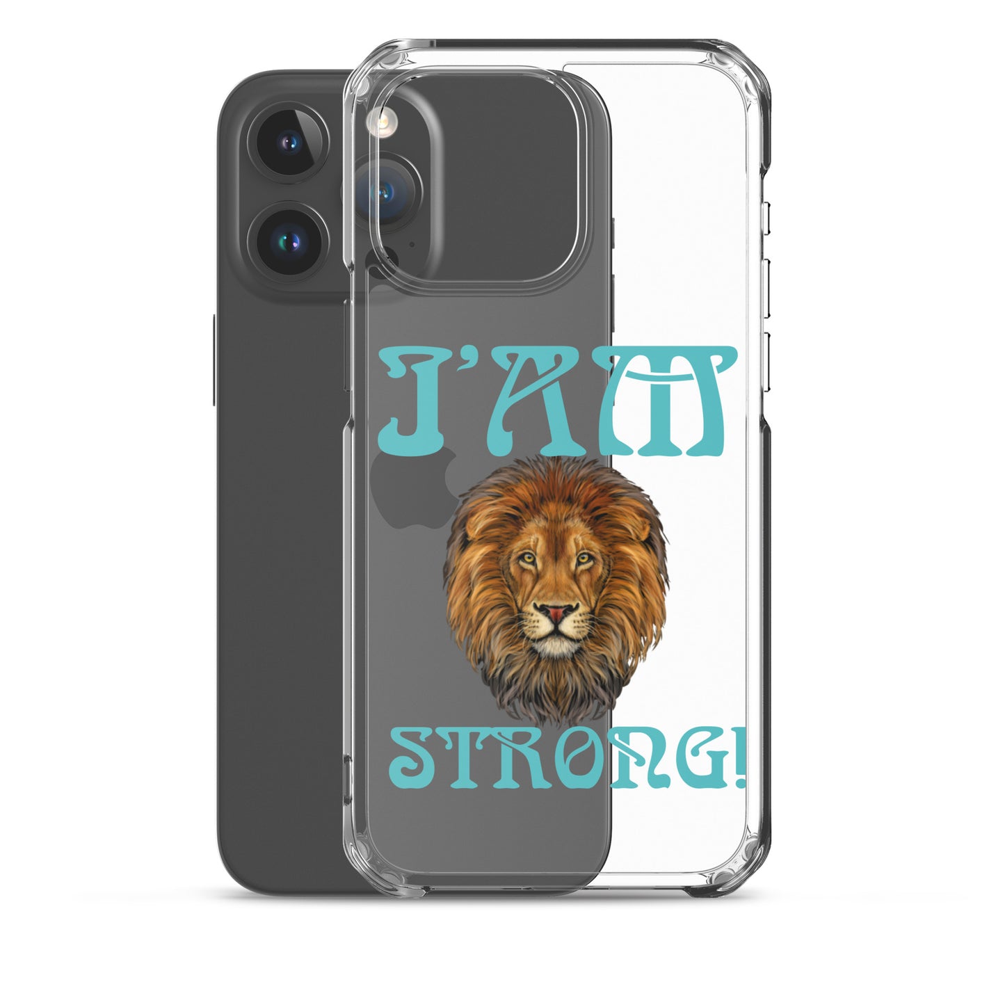 “I’AM STRONG!”Clear Case for iPhone® W/Mint Font