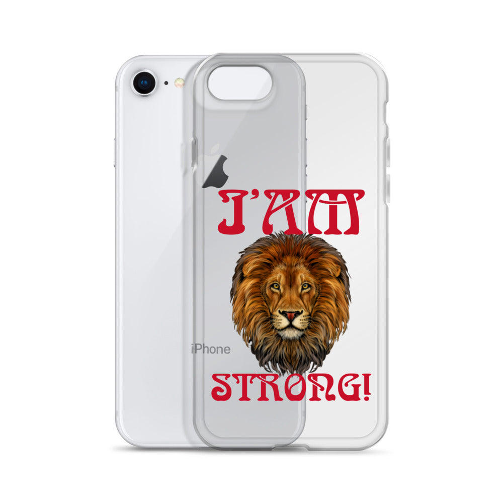 “I’AM STRONG!”Clear Case for iPhone® W/Red Font