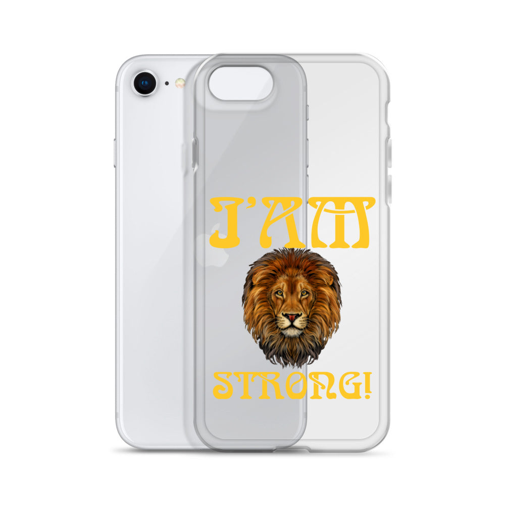 “I’AM STRONG!”Clear Case for iPhone® W/Yellow Font