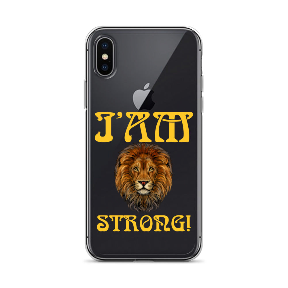 “I’AM STRONG!”Clear Case for iPhone® W/Yellow Font