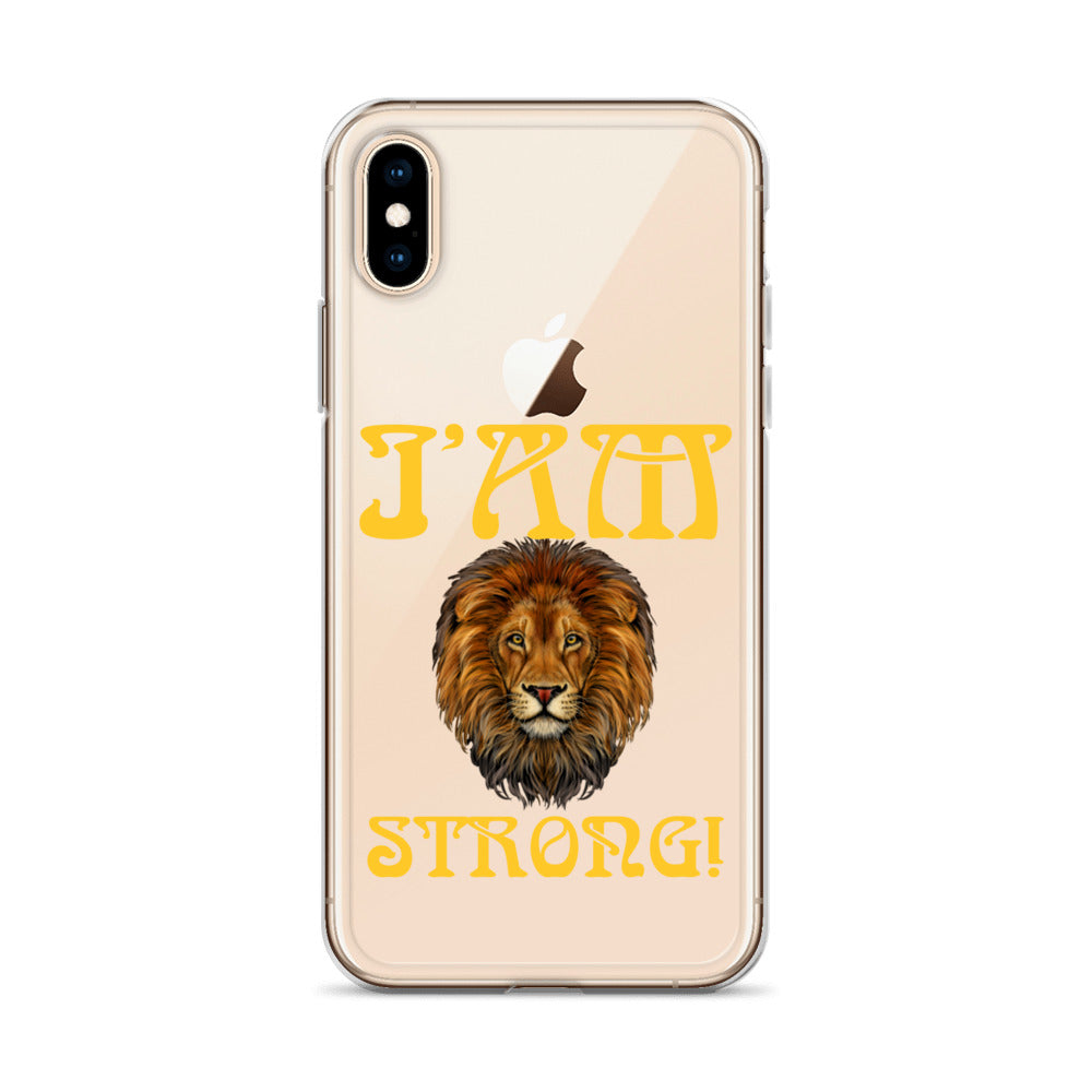 “I’AM STRONG!”Clear Case for iPhone® W/Yellow Font