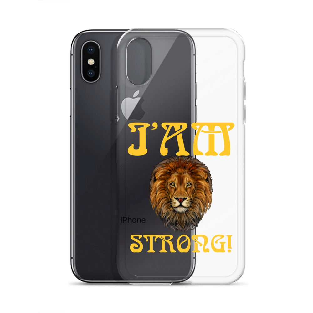 “I’AM STRONG!”Clear Case for iPhone® W/Yellow Font