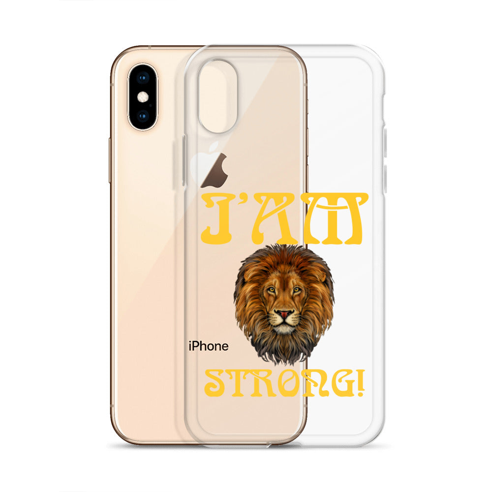 “I’AM STRONG!”Clear Case for iPhone® W/Yellow Font