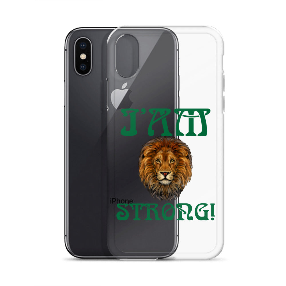 “I’AM STRONG!”Clear Case for iPhone® W/Green Font