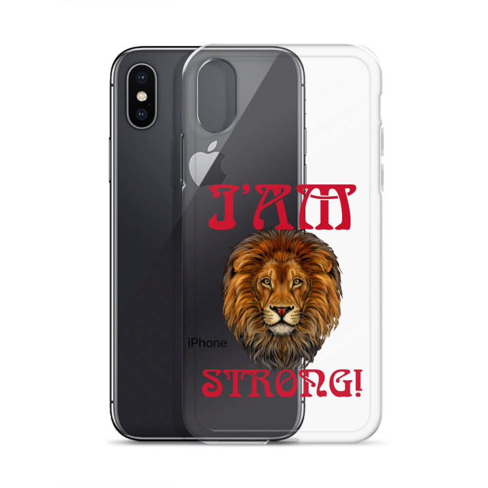 “I’AM STRONG!”Clear Case for iPhone® W/Red Font