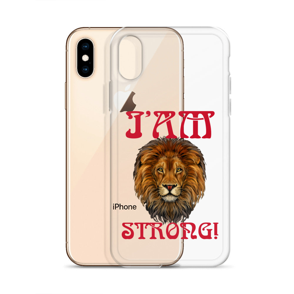 “I’AM STRONG!”Clear Case for iPhone® W/Red Font