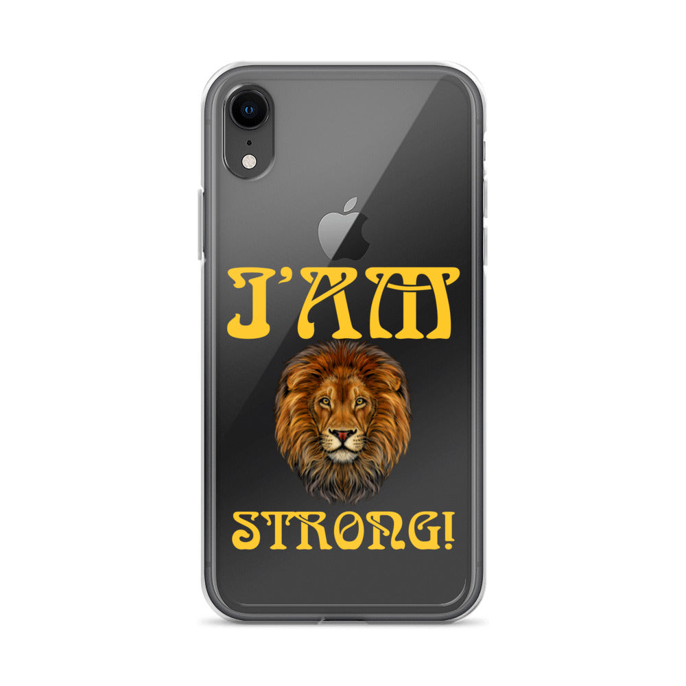 “I’AM STRONG!”Clear Case for iPhone® W/Yellow Font