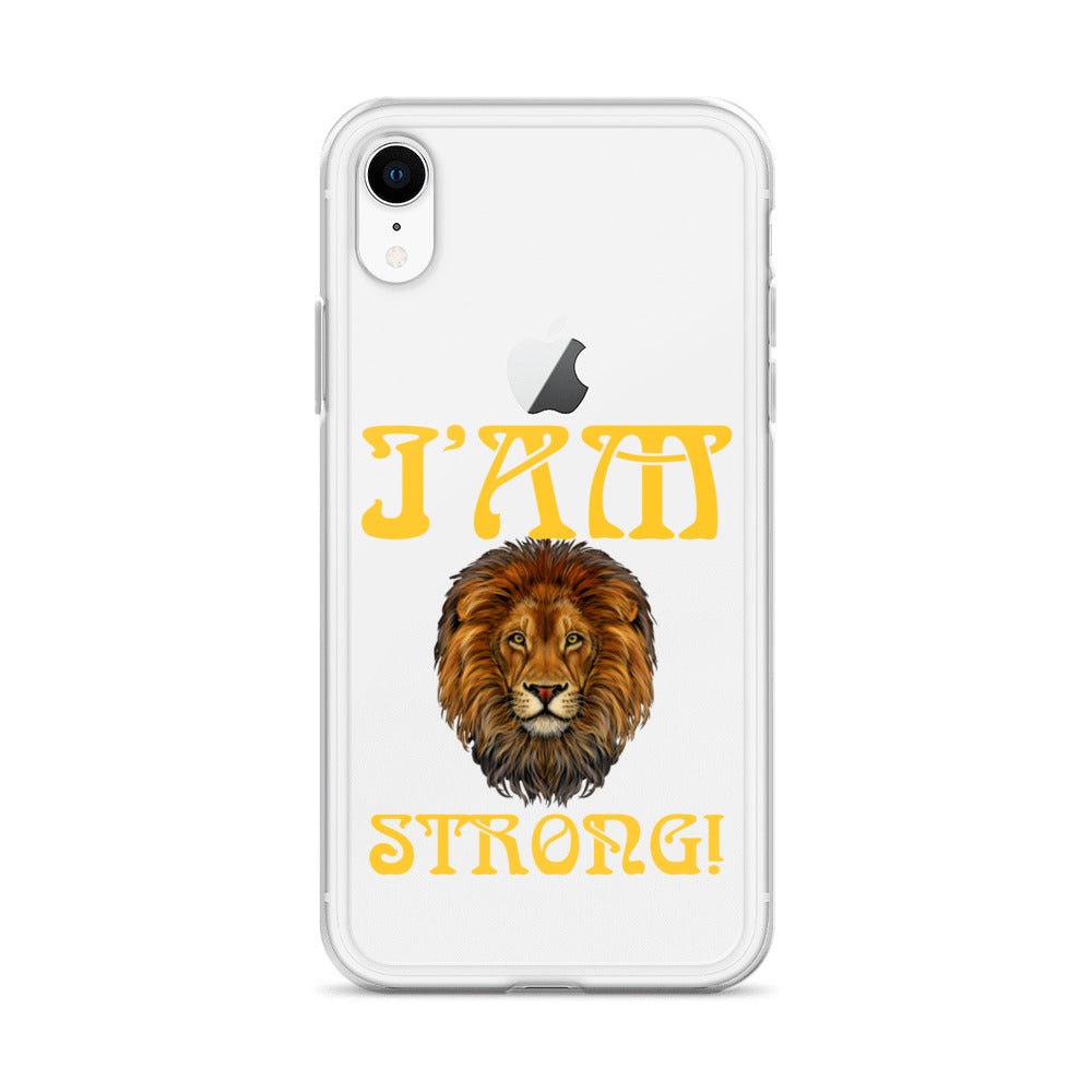 “I’AM STRONG!”Clear Case for iPhone® W/Yellow Font