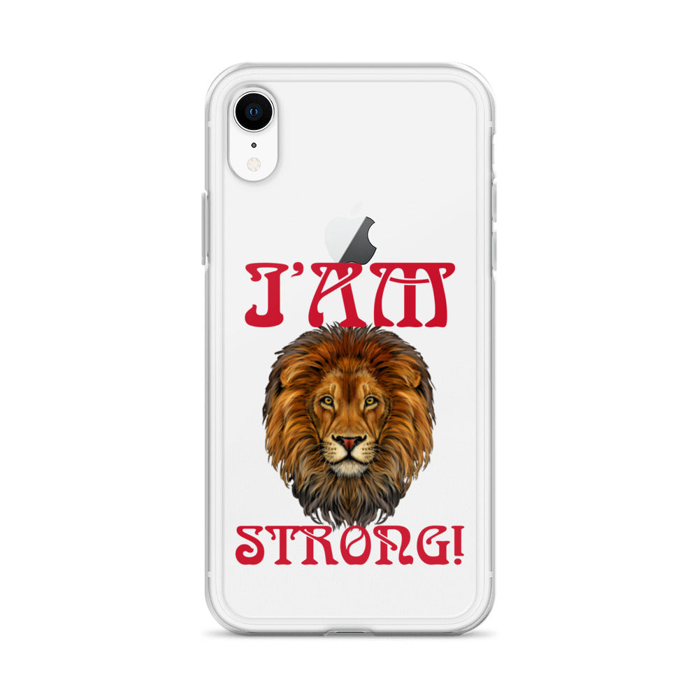 “I’AM STRONG!”Clear Case for iPhone® W/Red Font