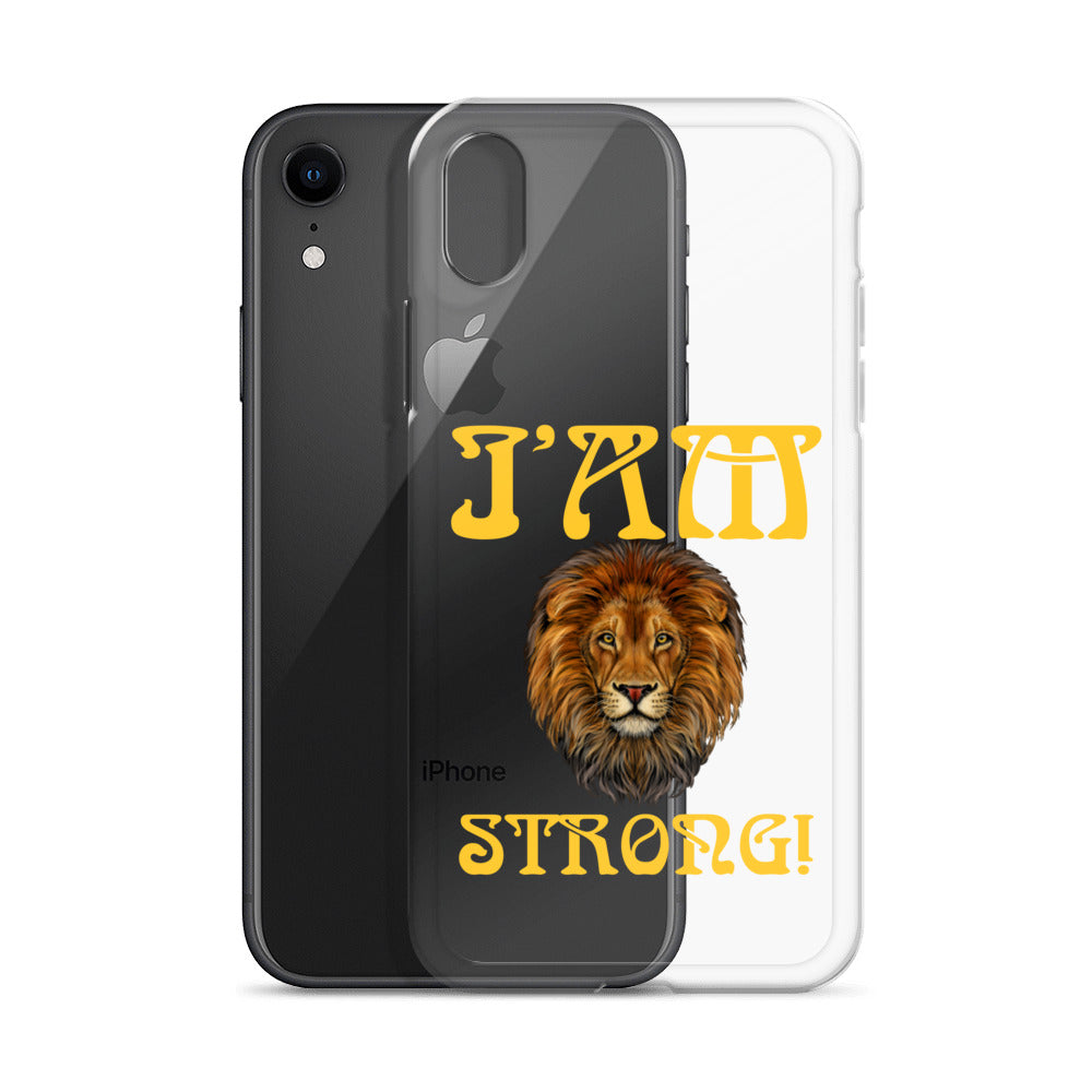 “I’AM STRONG!”Clear Case for iPhone® W/Yellow Font