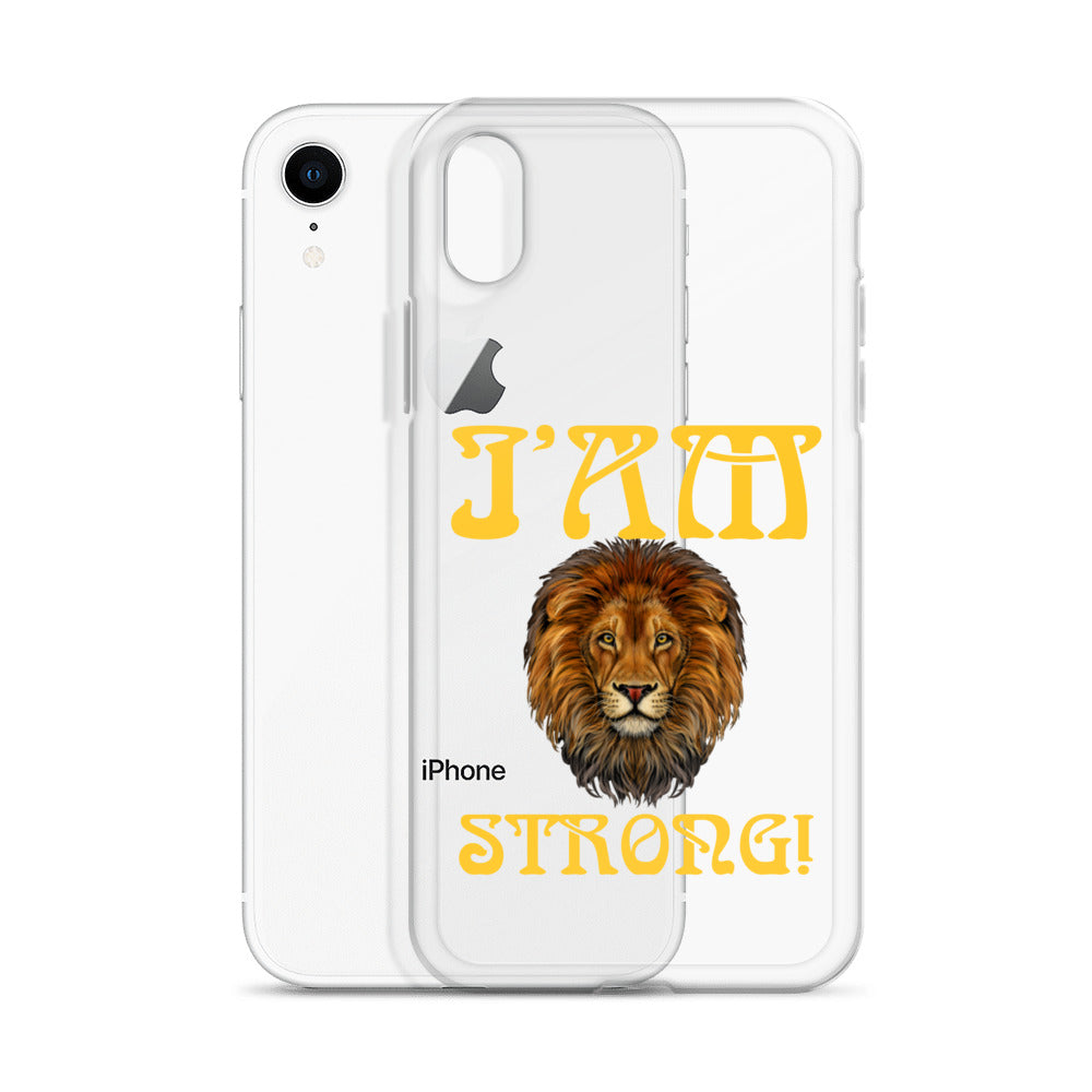 “I’AM STRONG!”Clear Case for iPhone® W/Yellow Font