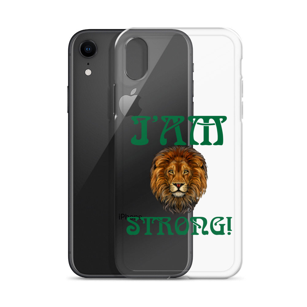 “I’AM STRONG!”Clear Case for iPhone® W/Green Font