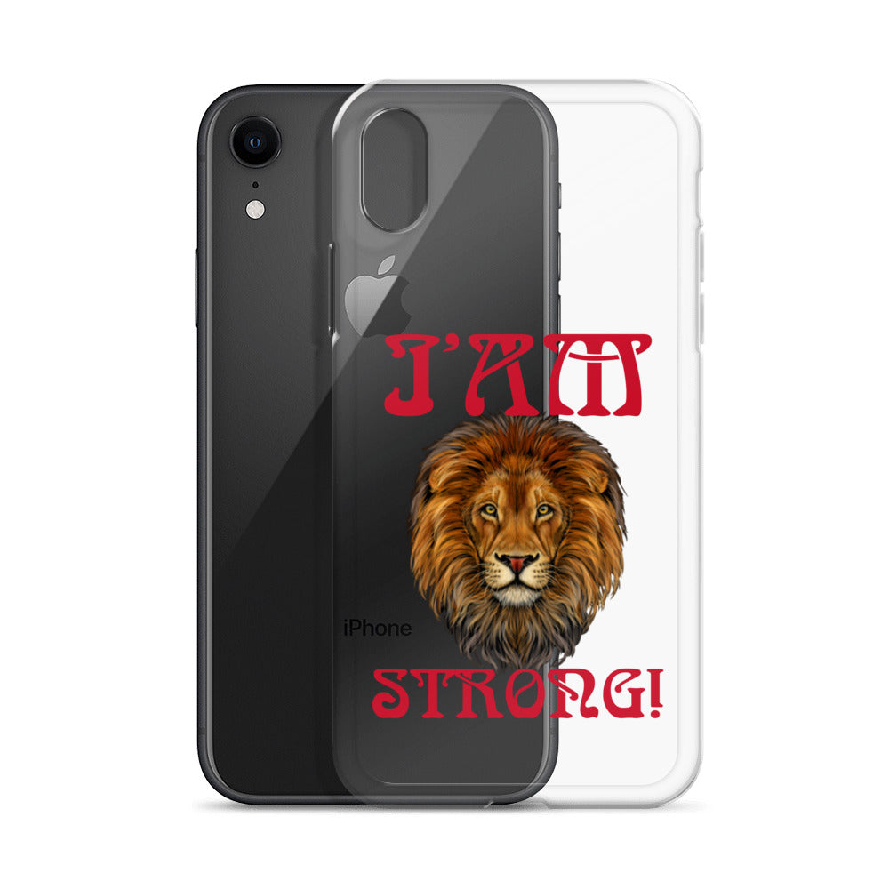 “I’AM STRONG!”Clear Case for iPhone® W/Red Font