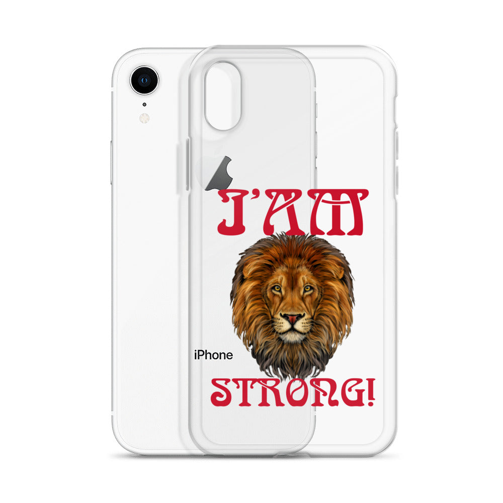 “I’AM STRONG!”Clear Case for iPhone® W/Red Font