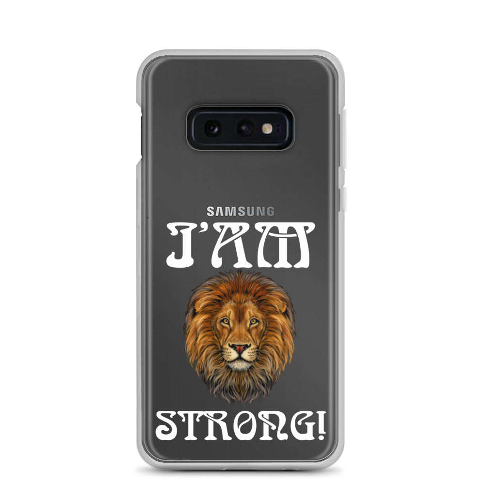 “I’AM STRONG!”Clear Case for Samsung® W/White Font