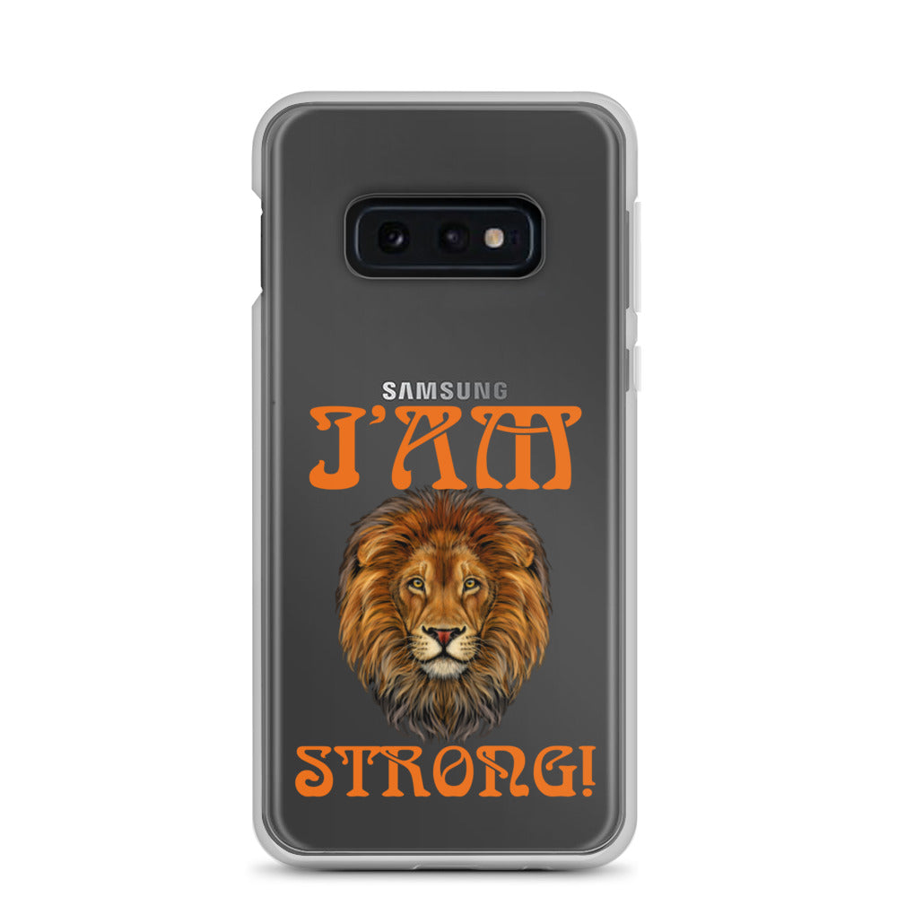 “I’AM STRONG!”Clear Case for Samsung® W/Orange Font