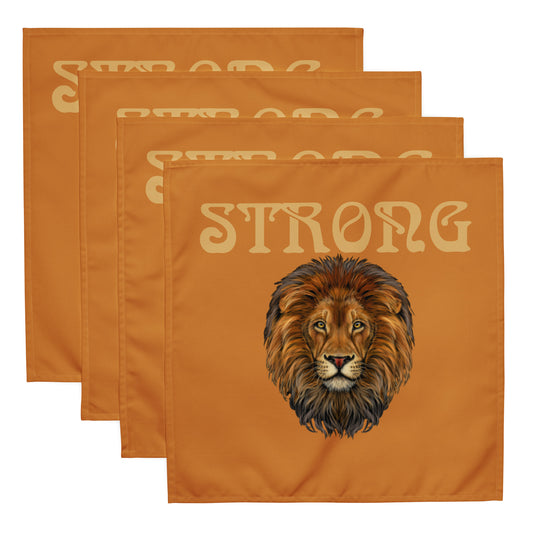 “STRONG”Bronze Cloth Napkin Set W/Fawn Font