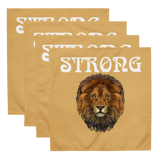 “STRONG”Fawn Cloth Napkin Set W/White Font