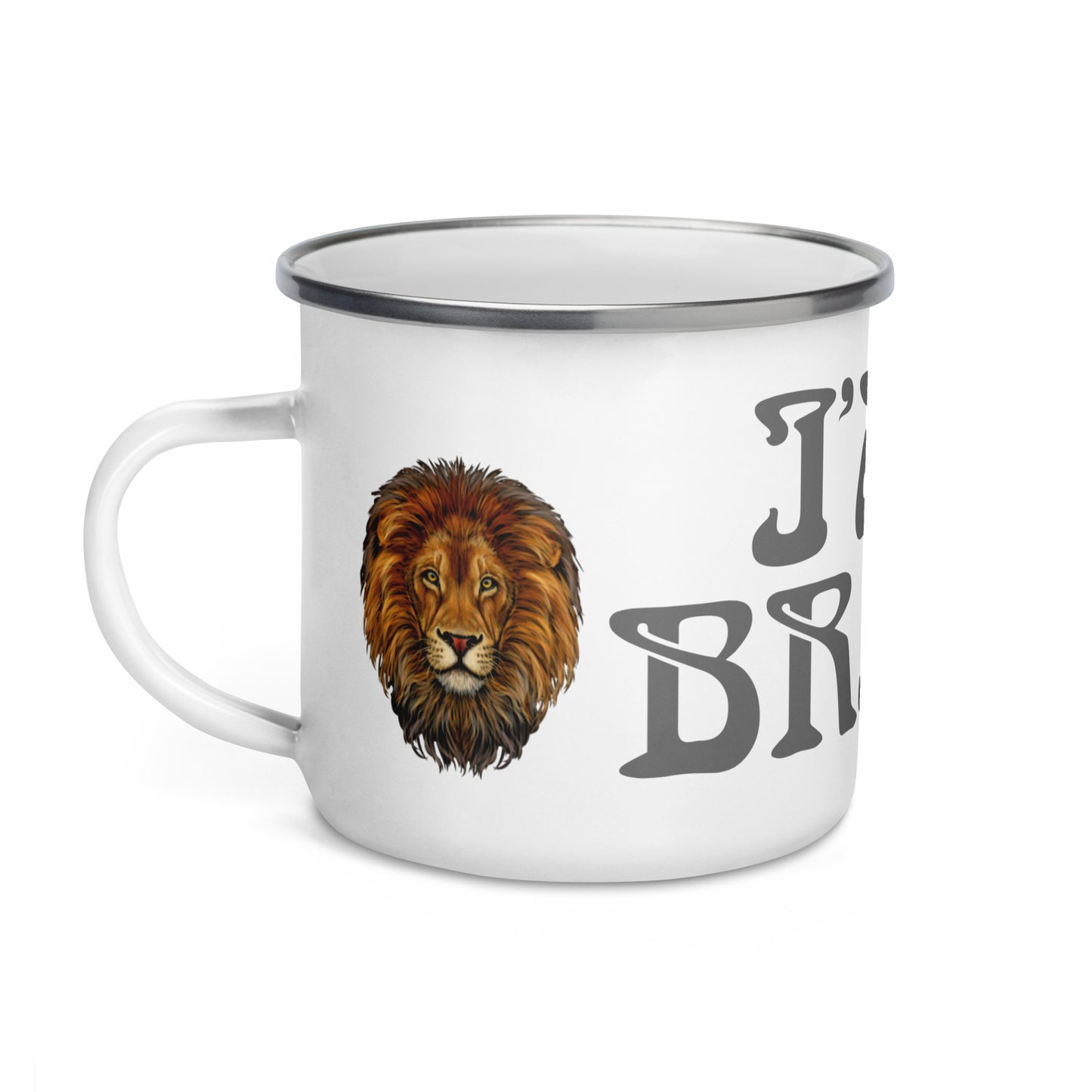 “I’AM BRAVE!”Enamel Mug W/Grey Font