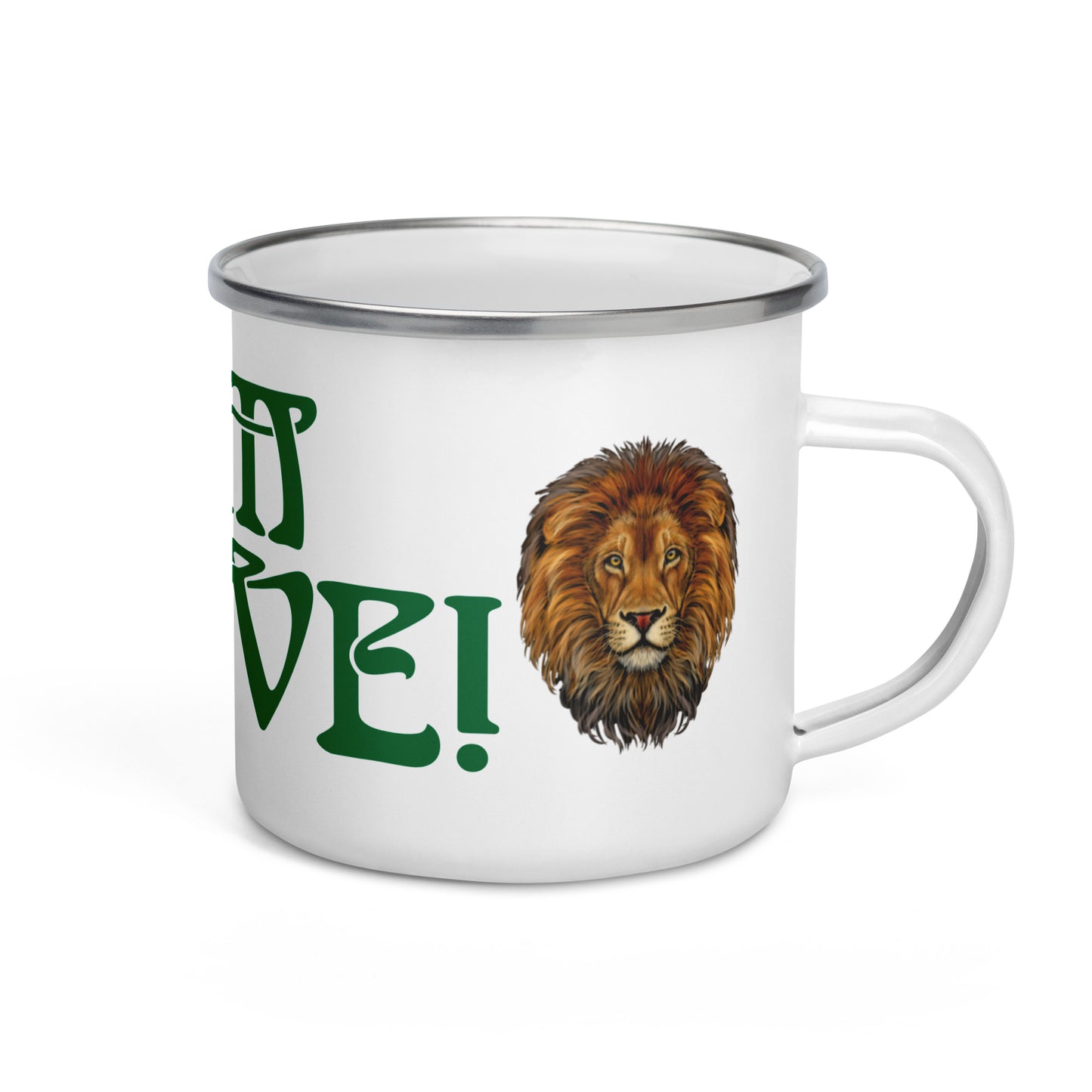 “I’AM BRAVE!”Enamel Mug W/Green Font