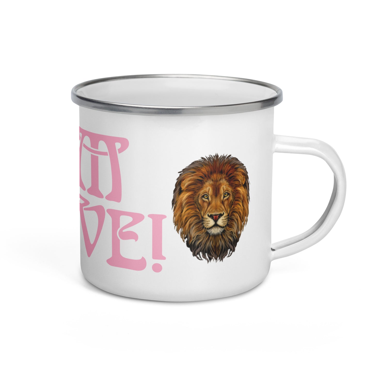 “I’AM BRAVE!”Enamel Mug W/Cotton Candy Font