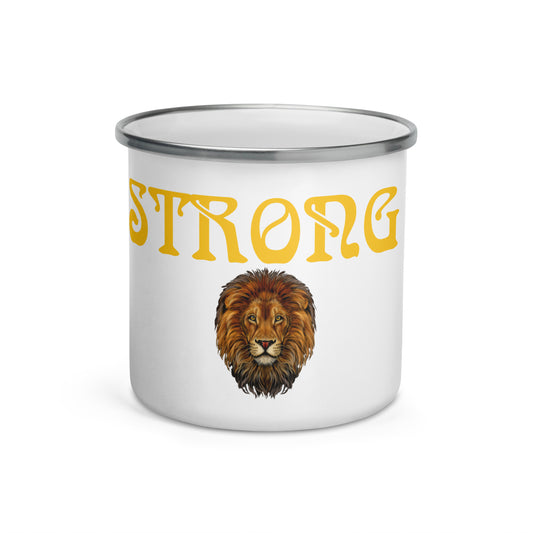 "STRONG"Enamel Mug W/Yellow Font